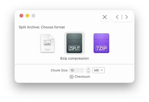 Archiver can split the file in several parts if it exceeds a certain size specified by the user.